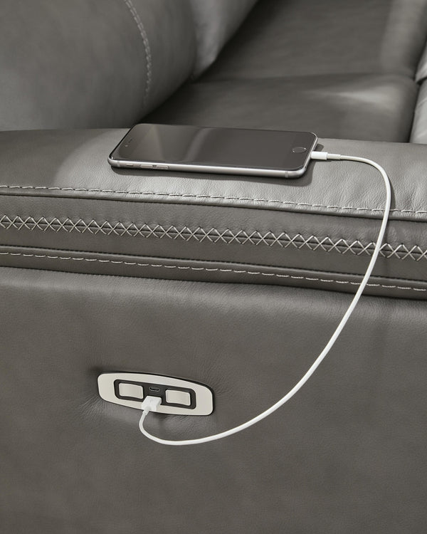 Bleckley P2 5-Piece Power Reclining Leather Zero Gravity Sectional Anchor