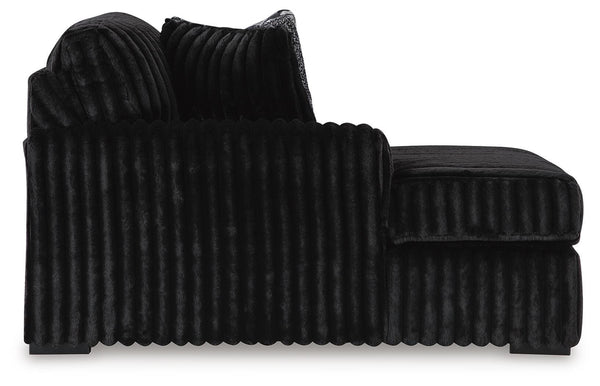 Midnight-Madness 3-Piece Sectional with Chaise Onyx