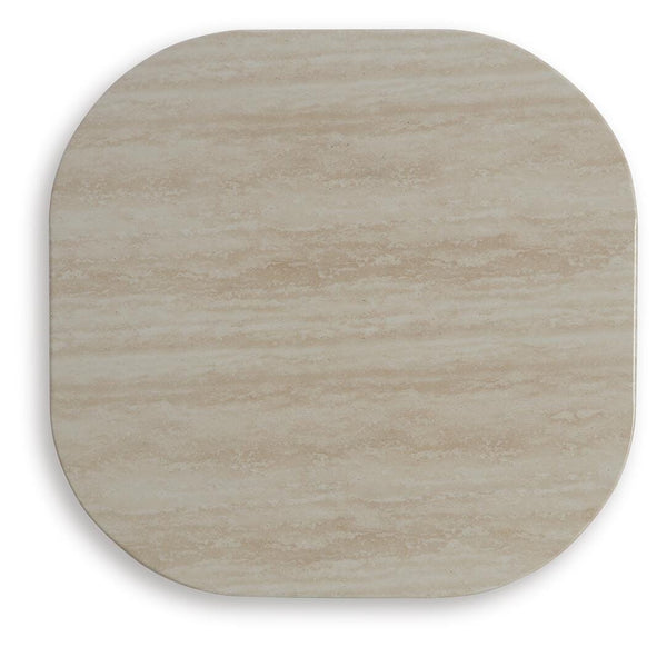 Kimora Outdoor End Table Beige/Dark Brown