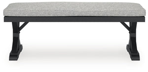 Beachcroft Outdoor Bench with Cushion Black/Light Gray
