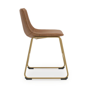 Ciabori Upholstered Dining Side Chair Brown/Gold