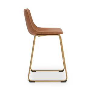 Ciabori Upholstered Counter-Height Barstool Brown/Gold