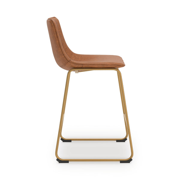 Ciabori Upholstered Counter-Height Barstool Brown/Gold