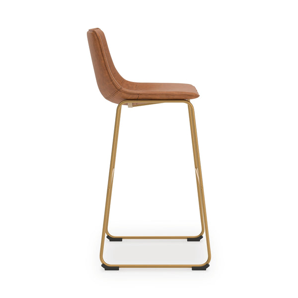 Ciabori Bar-Height Upholstered Stool Brown/Gold