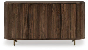 Amickly 4-Door Accent Cabinet Dark Brown