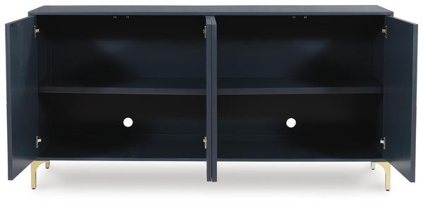 Loirwick Rectangle 4-Door Accent Cabinet Dark Blue