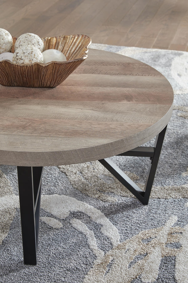 Deanlee 3-Piece Occasional Table Set Grayish Brown/Black