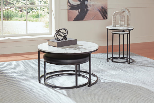 Jusmour 4-Piece Nesting Tables Black/White