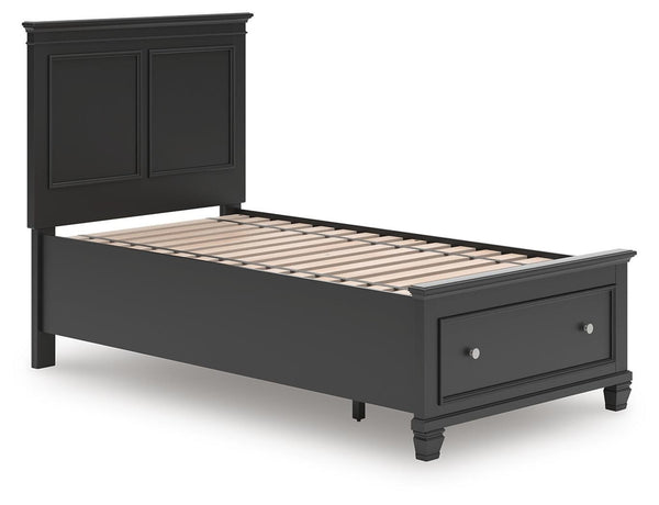 Lanolee Twin Panel Storage Bed Black