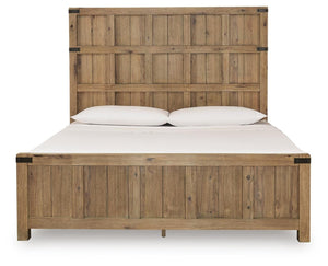 Ridgester King Panel Bed Light Brown