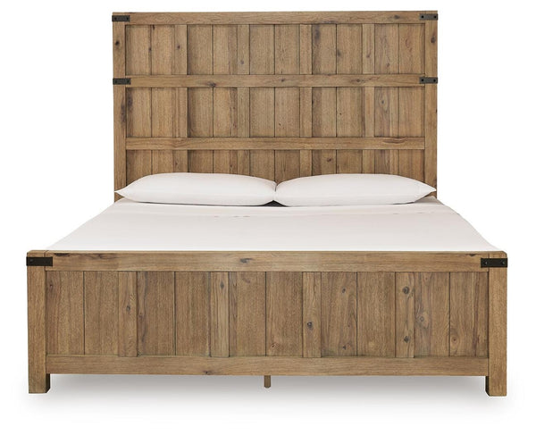 Ridgester King Panel Bed Light Brown