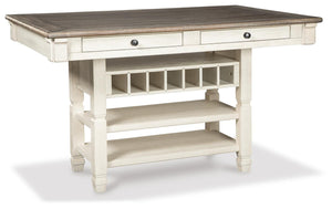 Bolanburg Counter-Height Dining Table & 4 Barstools with Display Cabinet Two-tone