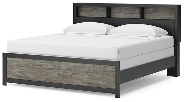 Broachmyn King Bookcase Bed Black/Gray