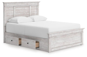 Makidern Queen Panel Storage Bed Whitewash