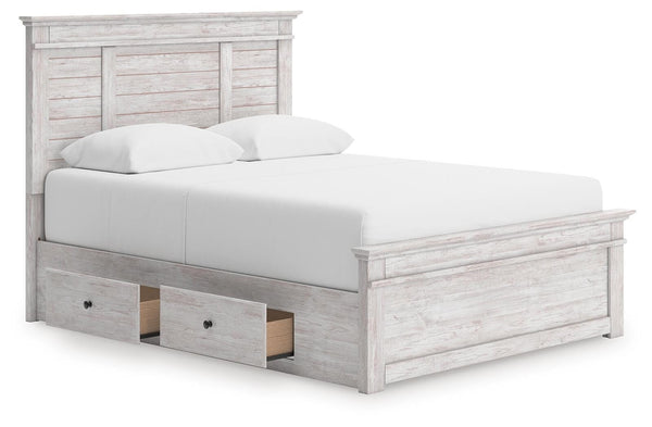 Makidern Queen Panel Storage Bed Whitewash