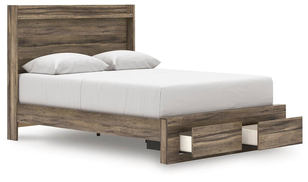 Elbrim Queen Panel Storage Bed Brown