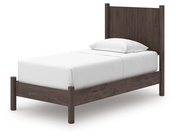 Pamytta Twin Panel Platform Bed Brown