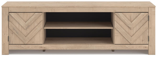 Cayboni 71-Inch 2-Door LG TV Stand (Fireplace Optional) Tan