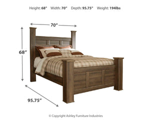 Juararo Queen Poster Bed Dark Brown