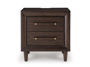 Dantenton 2-Drawer Nightstand with USB Merlot