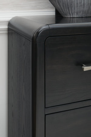 Rowanbeck 7-Drawer Dresser & Mirror Black