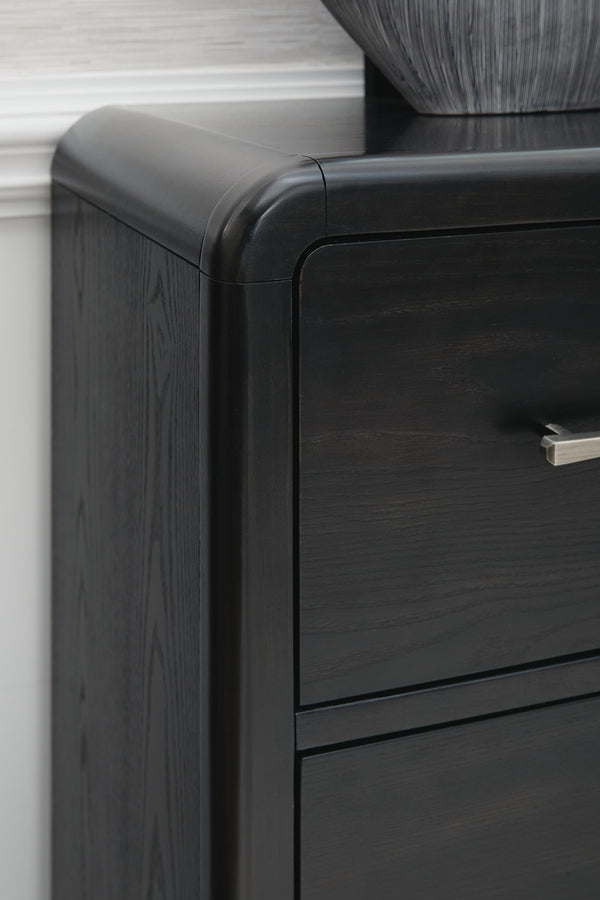 Rowanbeck 7-Drawer Dresser & Mirror Black