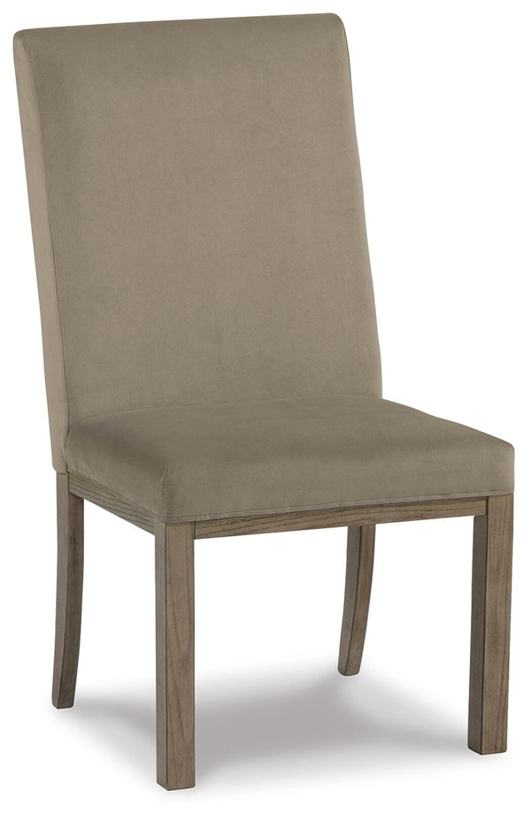 Chrestner Upholstered Dining Side Chair Gray/Brown