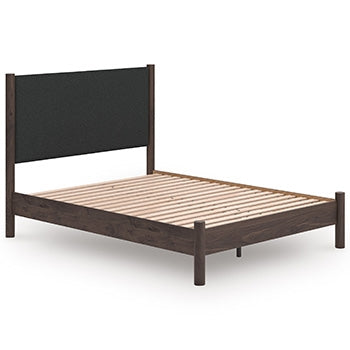 Pamytta Queen Upholstered Panel Headboard Black/Brown
