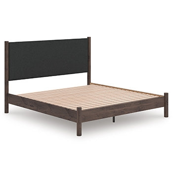 Pamytta King Upholstered Panel Headboard Black/Brown