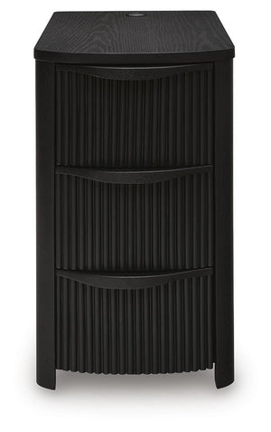 Camdill 3-Drawer Chairside End Table with USB Black