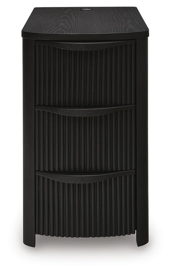 Camdill 3-Drawer Chairside End Table with USB Black