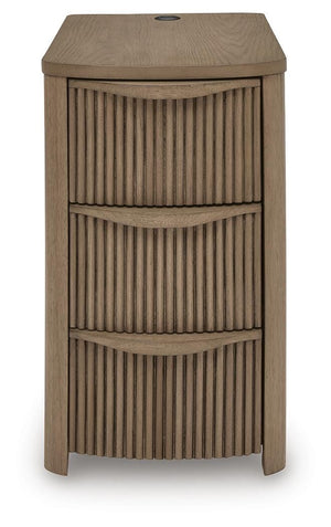 Camdill 3-Drawer Chairside End Table with USB Light Brown