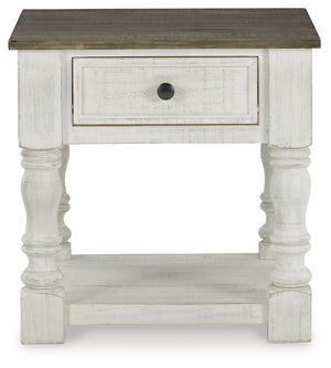 Havalance 1-Drawer End Table White/Gray