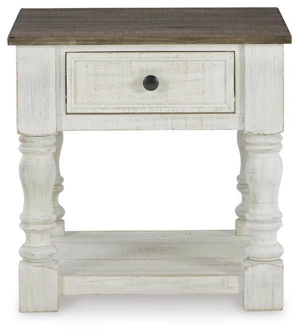 Havalance 1-Drawer End Table White/Gray