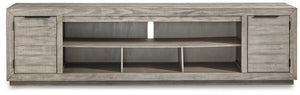 Naydell 92-Inch 2-Door XL TV Stand (Fireplace Optional) Gray