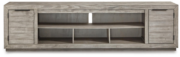 Naydell 92-Inch 2-Door XL TV Stand (Fireplace Optional) Gray