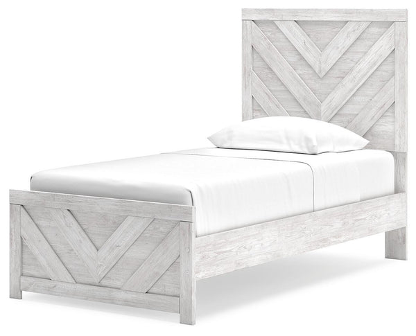 Cayboni Twin Panel Bed Whitewash