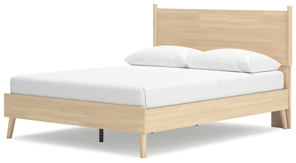 Cabinella Queen Platform Panel Bed Tan