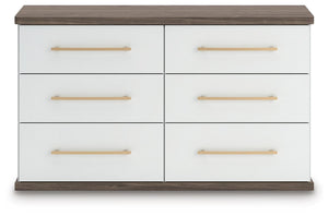 Kendanport 6-Drawer Dresser Brown/White