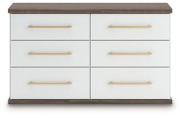 Kendanport 6-Drawer Dresser Brown/White