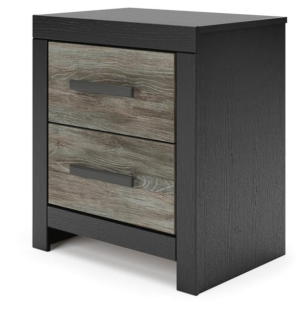 Broachmyn 2-Drawer Nightstand Black/Gray