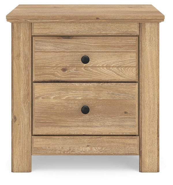 Makidern 2-Drawer Nightstand with USB Tan