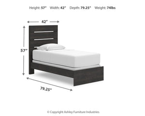 Hollivern Twin Panel Bed Dark Gray
