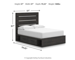 Hollivern Full Panel Storage Bed Dark Gray