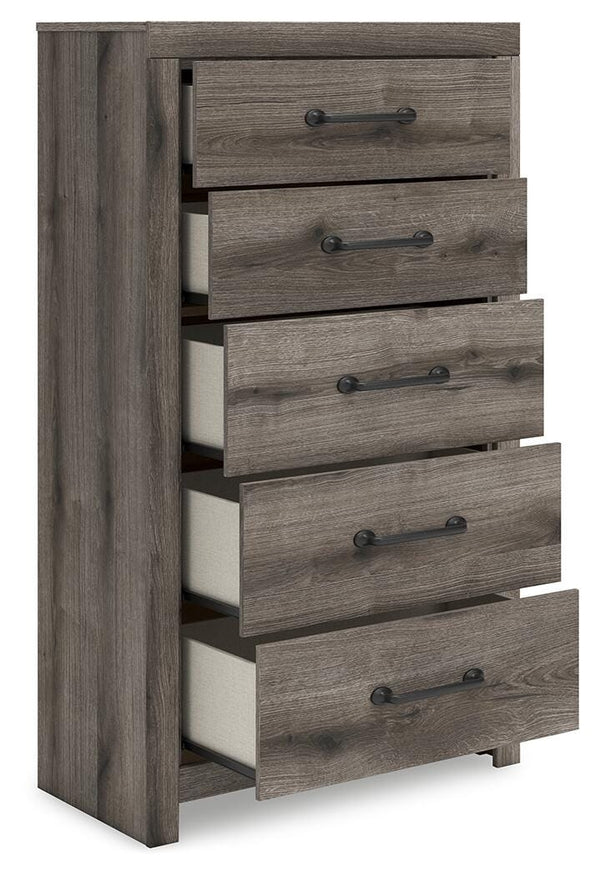 Graystorm 5-Drawer Chest Brown Gray