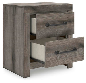 Graystorm 2-Drawer Nightstand with USB Brown Gray