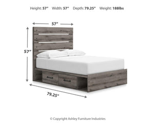 Graystorm Full Panel Storage Bed Brown Gray