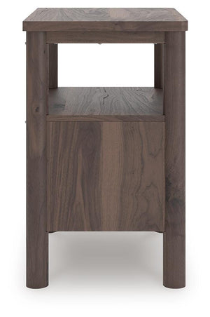 Pamytta 1-Drawer Nightstand with USB & Night Light Brown