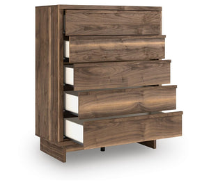 Chirason Wide 5-Drawer Chest Brown