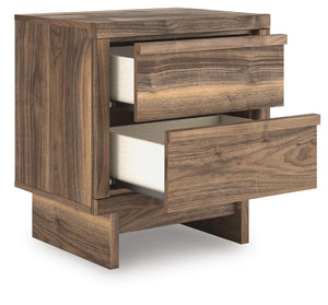 Chirason 2-Drawer Nightstand with USB & Wireless Charger Brown